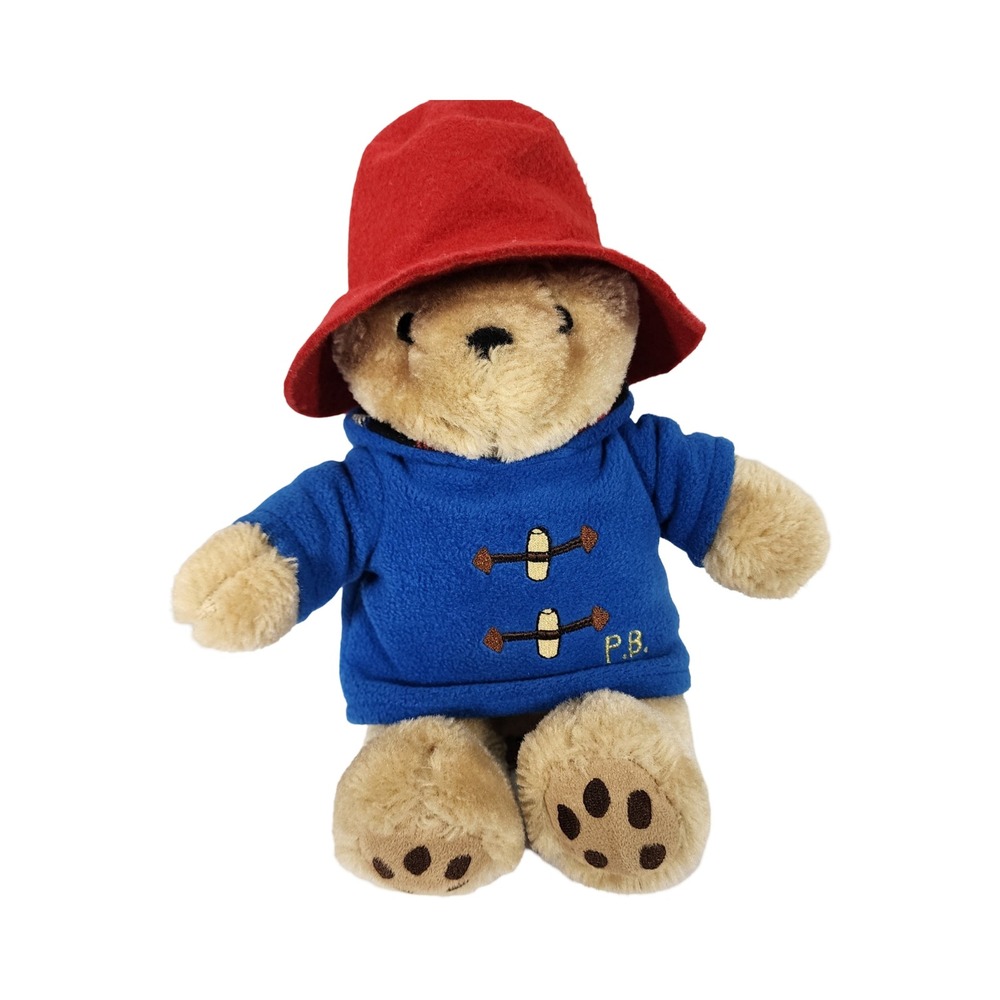 Paddington Bear Plush Toy Red Hat Blue Coat‎ "P.B." Stuffed Animal "Since 1958"